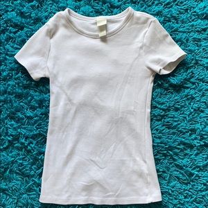 Plain white fitted T-shirt